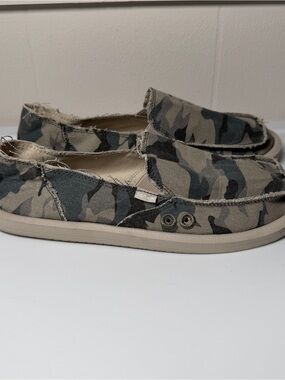 Sanuk Donna Camo Sidewalk Surfer Slip On Shoes Size 10 Multicolored Camouflage